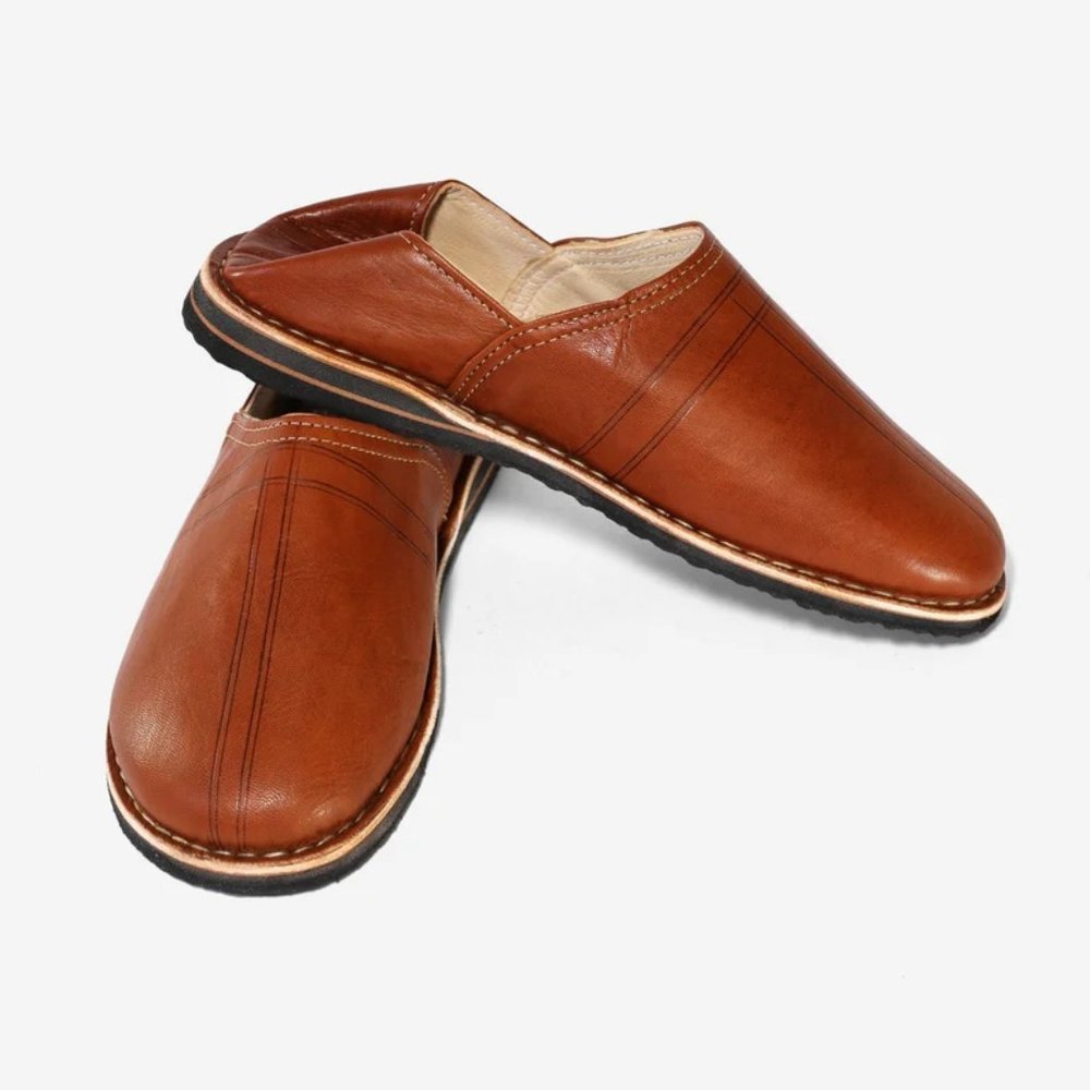 Leather slippers
